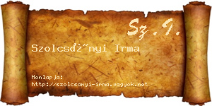 Szolcsányi Irma névjegykártya